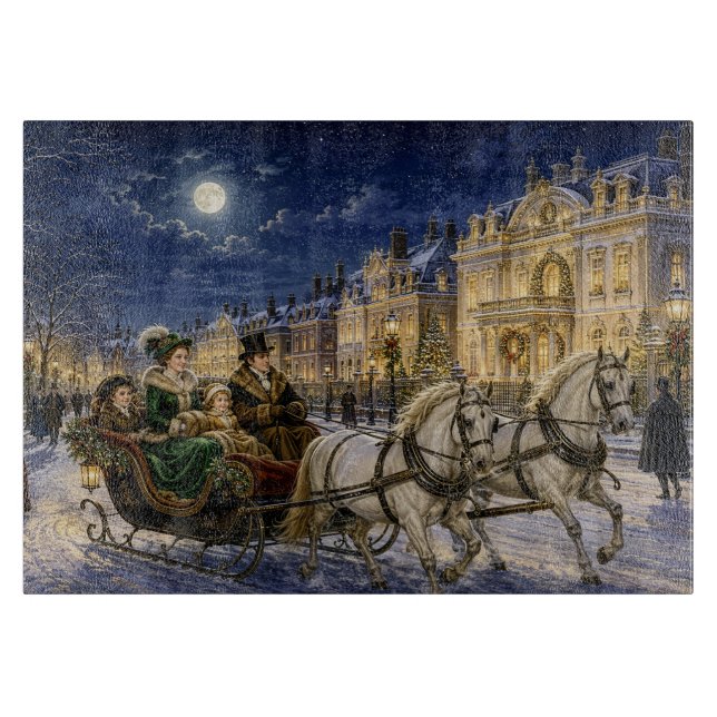 Victoriansk julslädtur i månljus (Framsidan)
