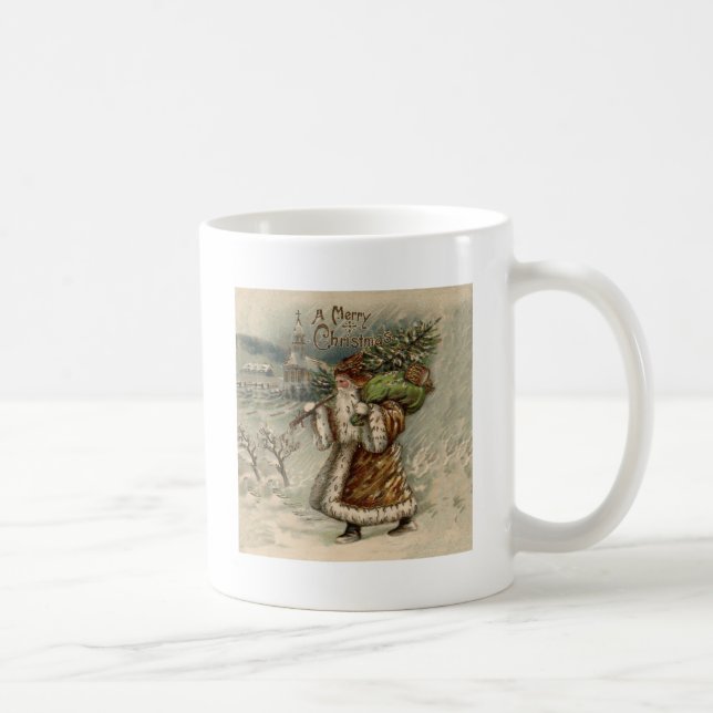 Victoriansk jultomte med julgran kaffemugg (Höger)