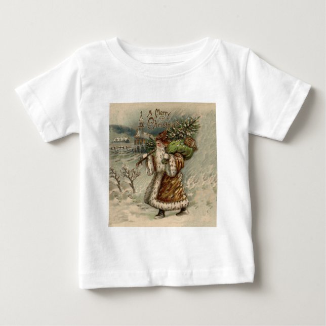 Victoriansk jultomte med julgran tee shirt (Framsida)