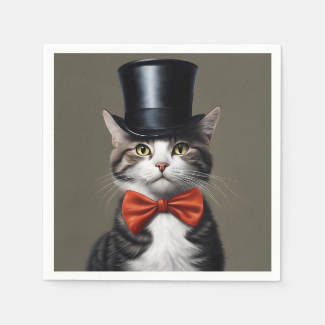 Victoriansk katt pappersservett (Framsidan)