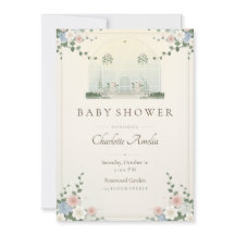 Victoriansk konservatorium för baby shower-inbjuda