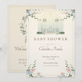 Victoriansk konservatorium för baby shower-inbjuda
