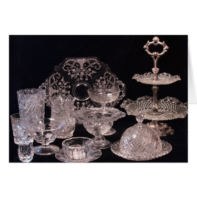 Victoriansk kristaller hälsningskort (Framsidan Horizontal)