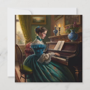 Victoriansk kvinna som spelar piano kort