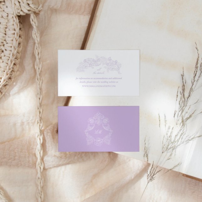 Victoriansk Lavendel Crest Bröllopswebbplats Tilläggskort (Skapare uppladdad)