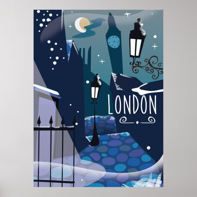 Victoriansk London-illustration Poster (Framsidan)