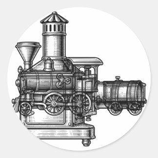 Victoriansk magisk lykta gravyr vintage optisk runt klistermärke