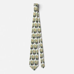 Victoriansk påskängel med lila penséblommor slips