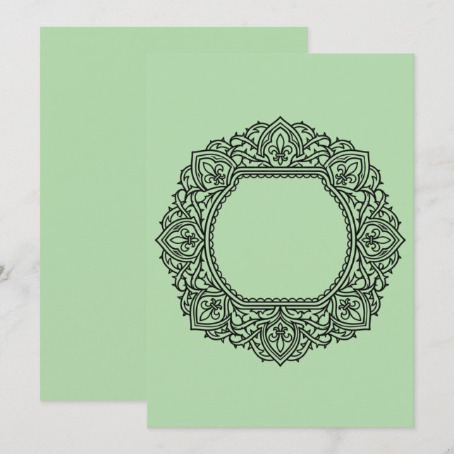 Victoriansk ram inbjudan (Fram/baksida)