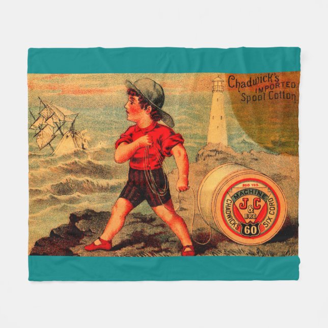 Victoriansk reklambild Chadwicks Spool Cotton Fleecefilt (Framsidan (Horisontell))