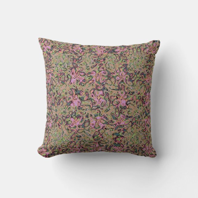 Victoriansk Rosa Mönsterdesignad Kudde (Framsida)