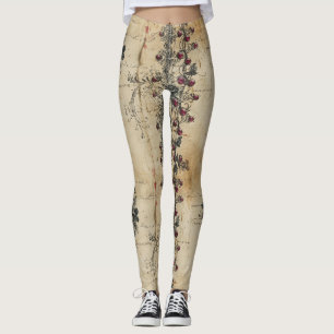 Victoriansk rubinspets gotisk mönster (2) leggings