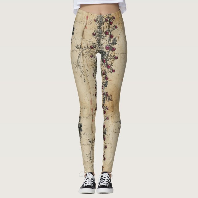 Victoriansk rubinspets gotisk mönster (2) leggings (Framsida)