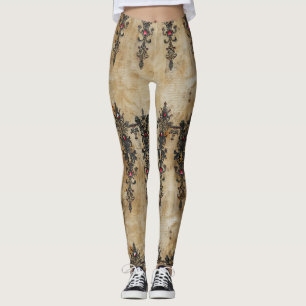 Victoriansk rubinspets gotisk mönster (3) leggings