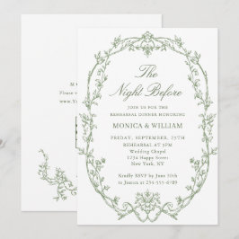 Victoriansk Saggöns Rehearsal Middag QR-kod Inbjudningar