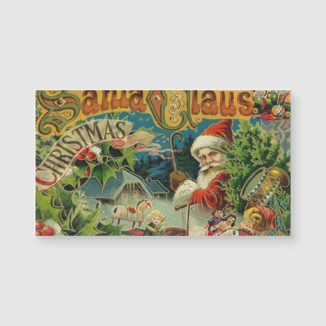 Victoriansk Santa Claus Jul Collage Antik (Framsida)
