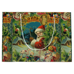 Victoriansk Santa Claus Jul Collage Antik