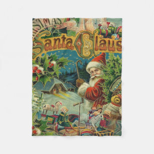 Victoriansk Santa Claus Jul Collage Antik Fleecefilt