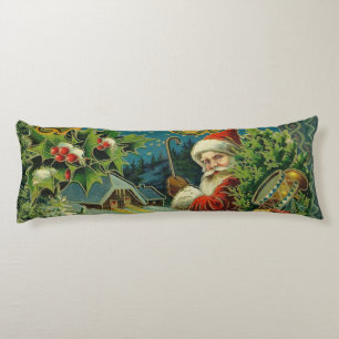 Victoriansk Santa Claus Jul Collage Antik Kroppskudde