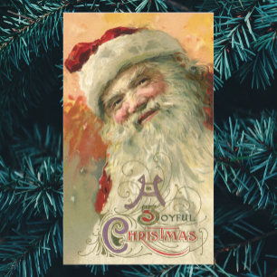 Victoriansk Santa Claus-porträtt, Vintage jul Rektangulärt Klistermärke