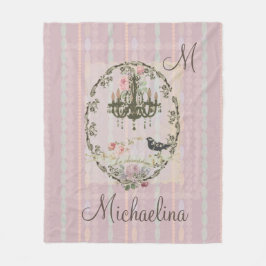 Victoriansk Shabby Chic Pärlor Ljuskrona Filta Fleecefilt