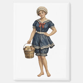 Victoriansk sjöjungfru med snigelskål magnet
