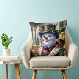 Victoriansk snöman juldesign kudde