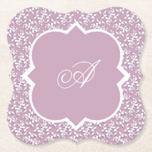 Victoriansk spets rosa monogram papper coaster underlägg papper