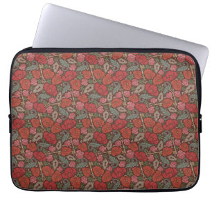 Victoriansk Steampunk gammal låsnyckel Röda vallmo Laptop Fodral