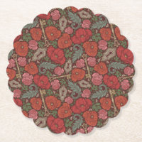 Victoriansk Steampunk gammal låsnyckel Röda vallmo