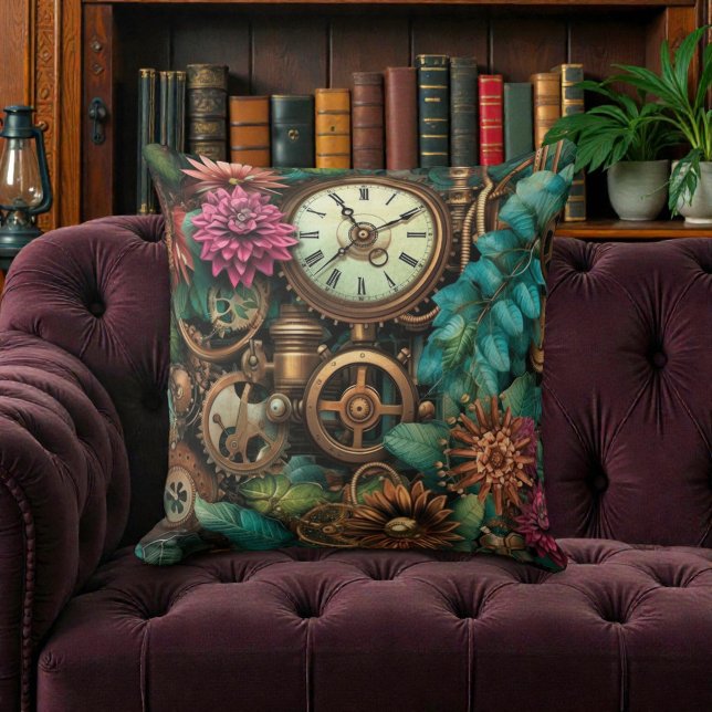 Victoriansk Steampunk med blommor Kudde (Skapare uppladdad)