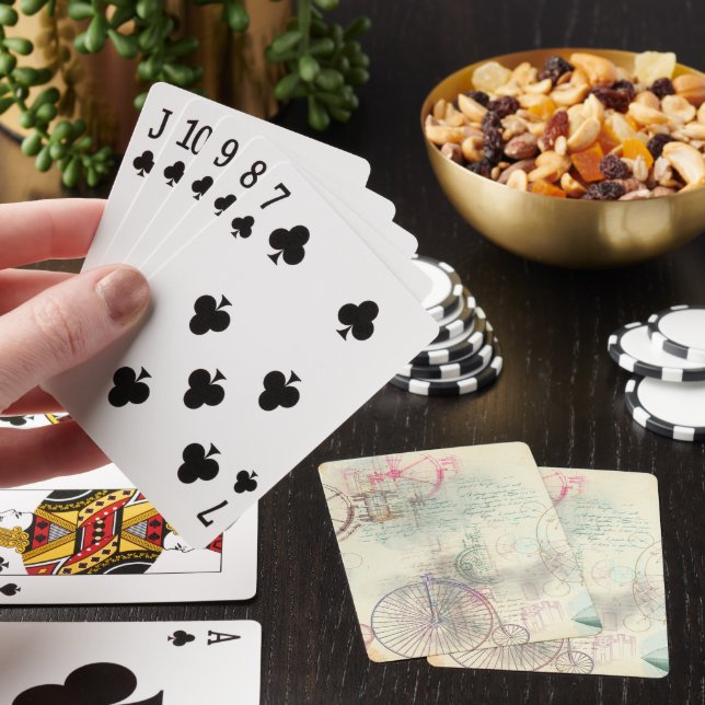 Victoriansk Steampunk | Vattenfärg Grunge Pastell Casinokort (På plats)