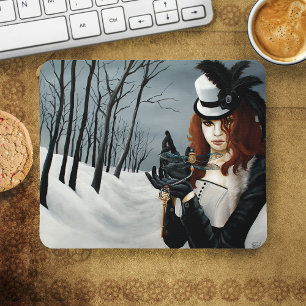 Victoriansk Steampunk Vinter Trollslända Nyckel Go Musmatta