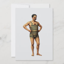 Victoriansk strongman-simmare randig badanzug