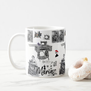 Victoriansk symaskinsmugg kaffemugg