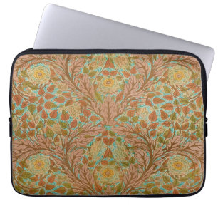 Victoriansk terrakotta ros- och blad botaniskt try laptop fodral