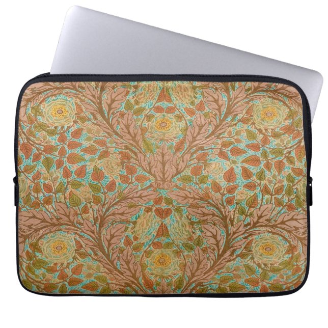 Victoriansk terrakotta ros- och blad botaniskt try laptop fodral (Framsidan)
