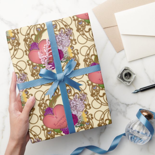 Victoriansk valentinblomma inpackningspapper presentpapper (Gifting)