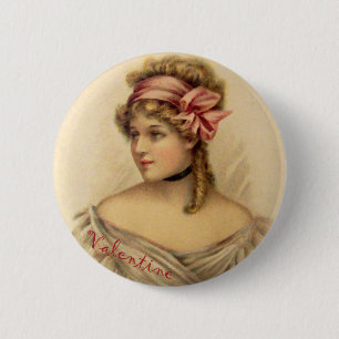 Victoriansk valentinshälsning knapp