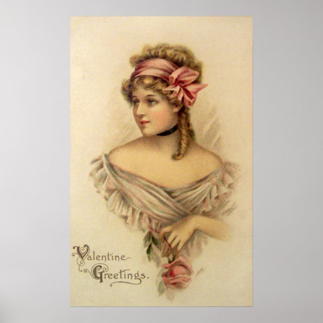 Victoriansk valentinshälsning Poster (Framsidan)