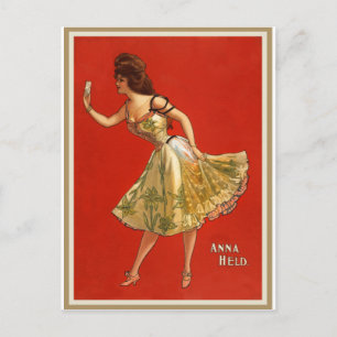 Victoriansk Vaudeville-stjärna Anna Held (1899) Vykort