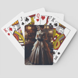 Victoriansk Vintage Mysterisk Elegant Kvinna Casinokort