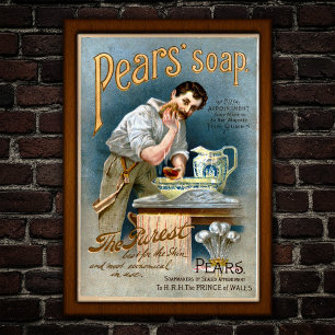 Victoriansk vintage tvålreklam poster