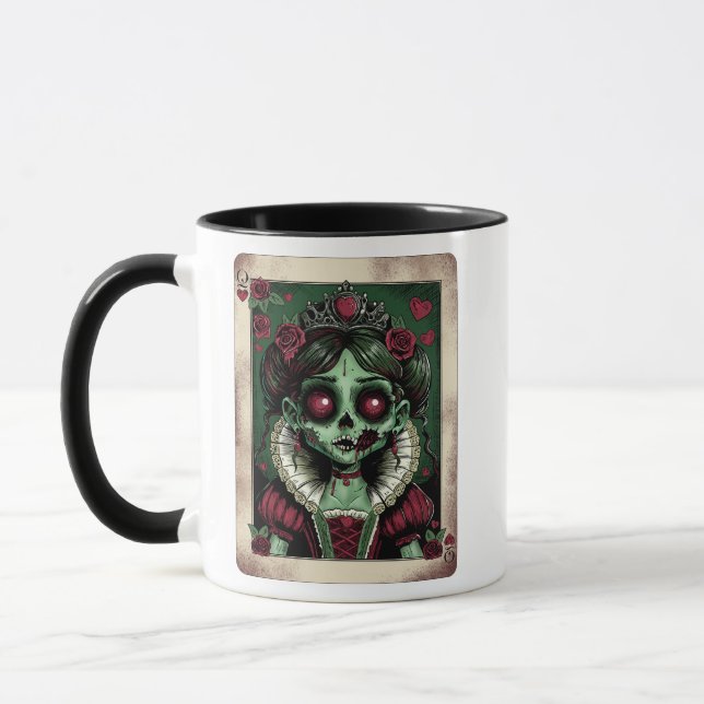 Victoriansk Zombie Hjärtans Drottning Mugg (Vänster)