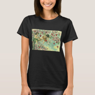 Victorianska Alla hjärtans dags Cupider Antik Hjär T-shirt