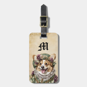 Victorianska Corgi Hund Resväskemärken Bagagebricka