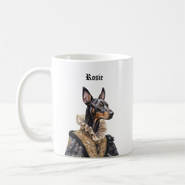 Victorianska Dobermannmuggar Kaffemugg (Vänster)
