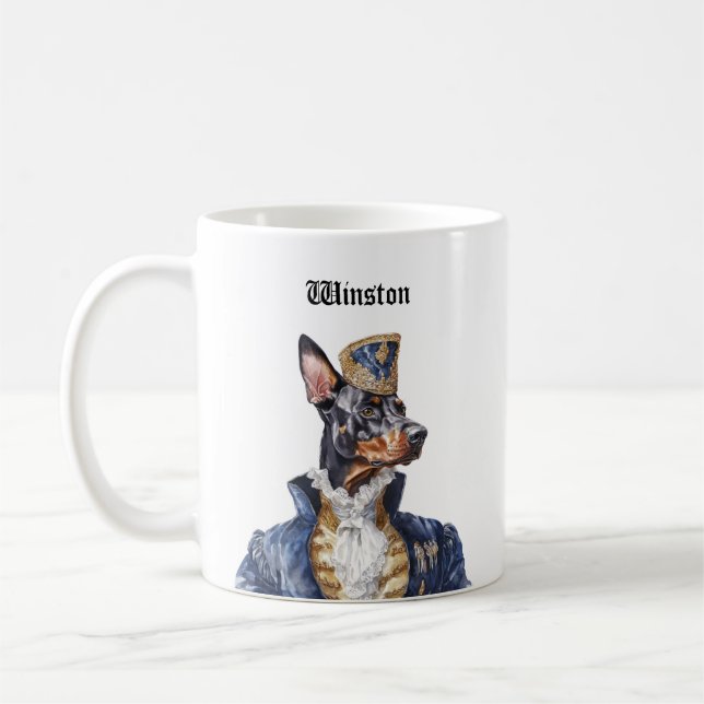 Victorianska Dobermannmuggar Kaffemugg (Vänster)