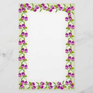 Victorianska Garden Pansies-lager Brevpapper