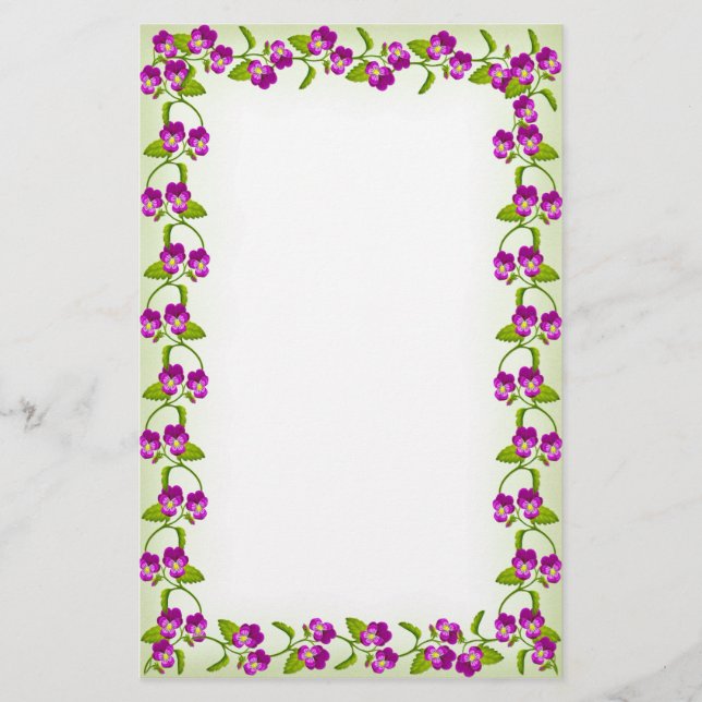 Victorianska Garden Pansies-lager Brevpapper (Framsida)